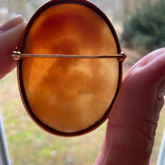 14K gold vintage cameo brooch “hebe and the eagle" - Picture 8 of 8